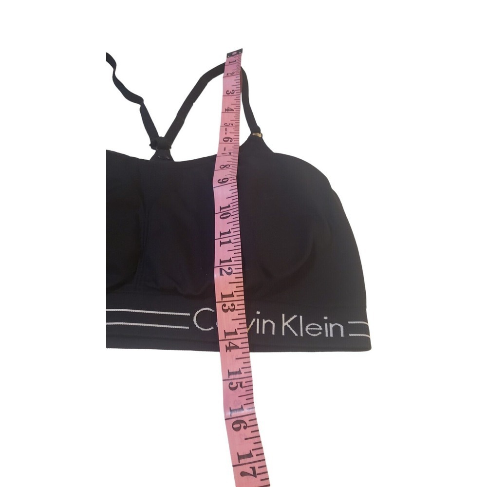 Calvin Klein Performance Womens Logo Nylon Stretch Bralette Black L Yoga Pilates - Picture 11 of 12
